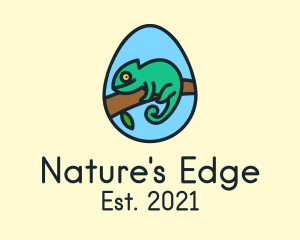 Wilderness - Green Chameleon Reptile Egg logo design