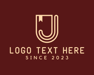 Protect - Shield Banner Letter J logo design