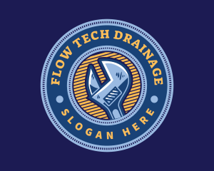 Drainage - Plumbing Repair Wrench logo design