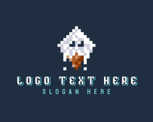 Sugar Cone - Pixelated Ice Cream Cone logo design