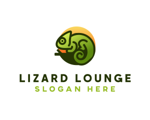 Chameleon Jungle Lizard logo design