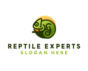 Chameleon Jungle Lizard logo design