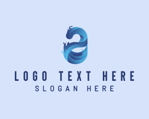 Liquid - Water Wave Letter A logo design