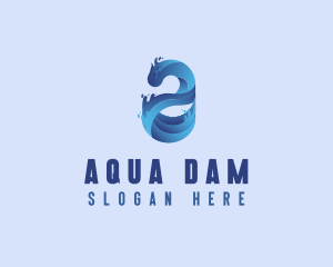 Liquid Water Letter A logo design