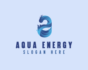 Liquid Water Letter A logo design