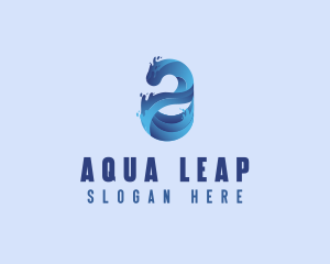 Liquid Water Letter A logo design