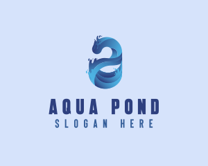 Liquid Water Letter A logo design