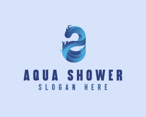 Liquid Water Letter A logo design