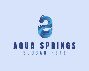 Liquid Water Letter A logo design