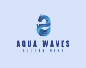 Liquid Water Letter A logo design