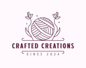 Floral Yarn Embroidery logo design