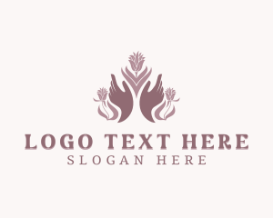 Flower - Wellness Flower Hands logo design