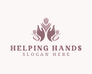 Hands - Wellness Flower Hands logo design