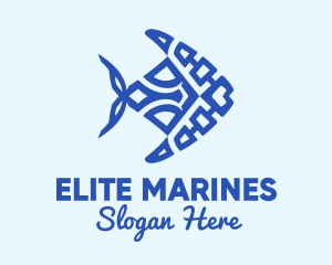 Blue Marine Fish logo design