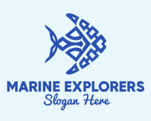 Blue Marine Fish logo design