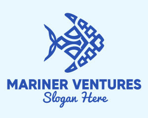 Blue Marine Fish logo design