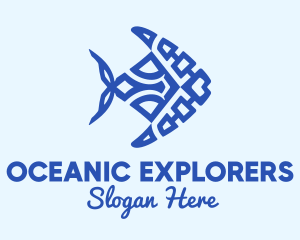 Marine Biology - Blue Marine Fish logo design