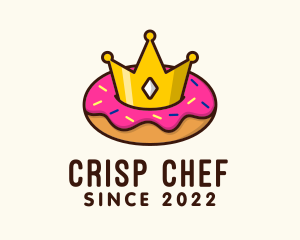 Crown Donut Dessert logo design