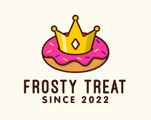 Crown Donut Dessert logo design