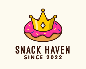 Crown Donut Dessert logo design