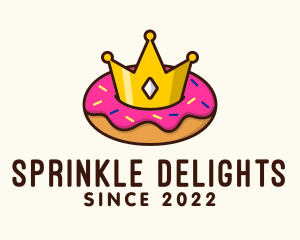 Crown Donut Dessert logo design