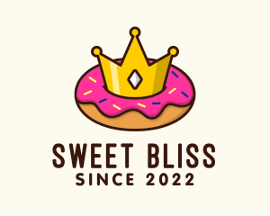 Crown Donut Dessert logo design