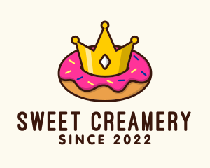 Crown Donut Dessert logo design