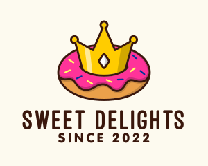 Crown Donut Dessert logo design