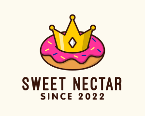 Crown Donut Dessert logo design