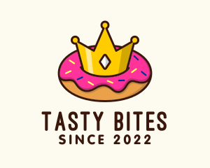 Crown Donut Dessert logo design