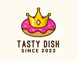 Crown Donut Dessert logo design