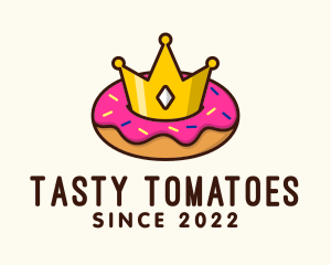 Crown Donut Dessert logo design