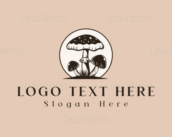 Vintage Mushroom Fungi Logo