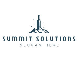 Wine Bottle Summit logo design