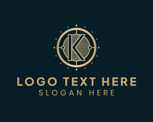 Firm - Digital Crypto Letter K logo design