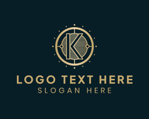 Online - Digital Crypto Letter K logo design