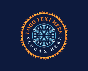 Exhaust - Fire Ice Snowflake logo design