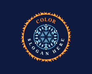 Ice - Fire Ice Snowflake logo design