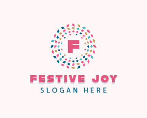 Festive Confetti Children Party logo design