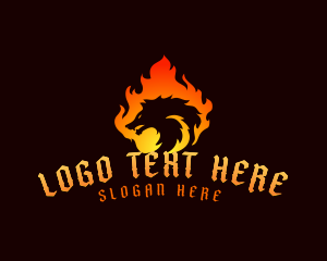 Beast - Fire Wolf Gaming logo design
