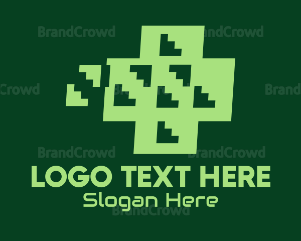 Green Tech Cross Logo