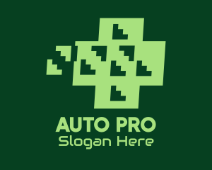 Green Tech Cross  Logo
