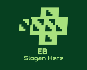 Professional - Green Tech Cross logo design