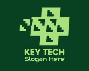 Green Tech Cross  logo design