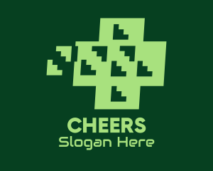 Coding - Green Tech Cross logo design