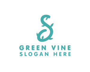 Vine - Blue S Vine logo design