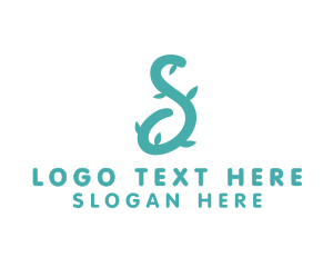 Letter S - Blue S Vine logo design