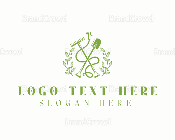 Gardener Plant Lawn Care Logo