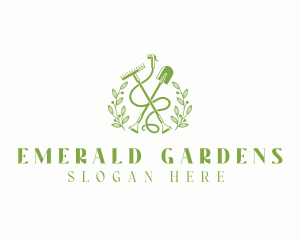 Gardener Plant Lawn Care logo design