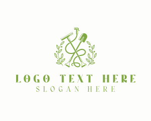 Gardener Plant Lawn Care Logo